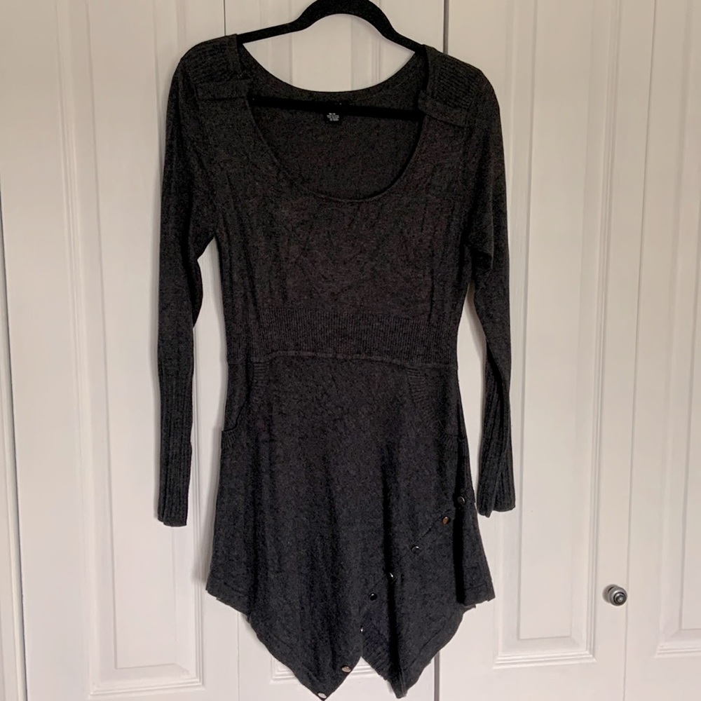BOGO. Charcoal sweater. W cut on bottom. Looks great with skinny jeans/leggings